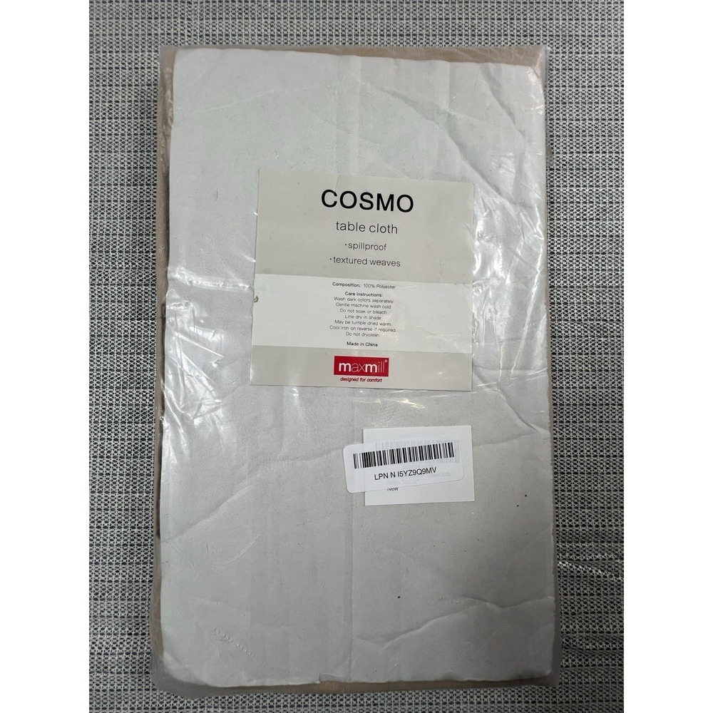 Maxmill Cosmo Spill Proof  Tablecloth 52x70" Beige Wrinkle Free